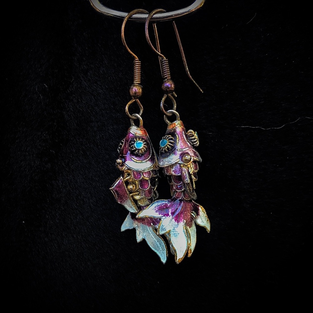 Vintage Fancy Fish Dangle Earrings
